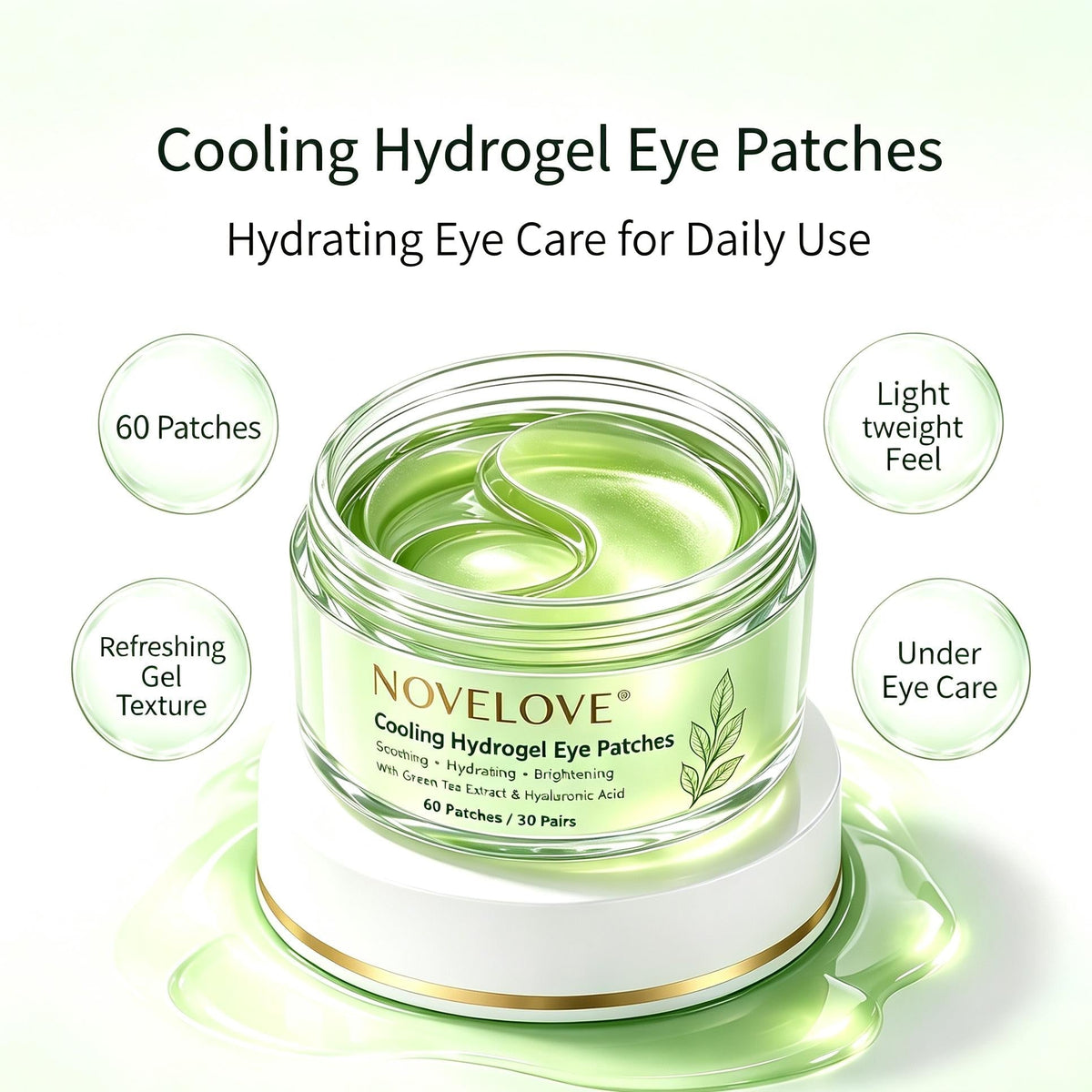 NOVELOVE® Patchs rafraîchissants pour les yeux à base d'hydrogel