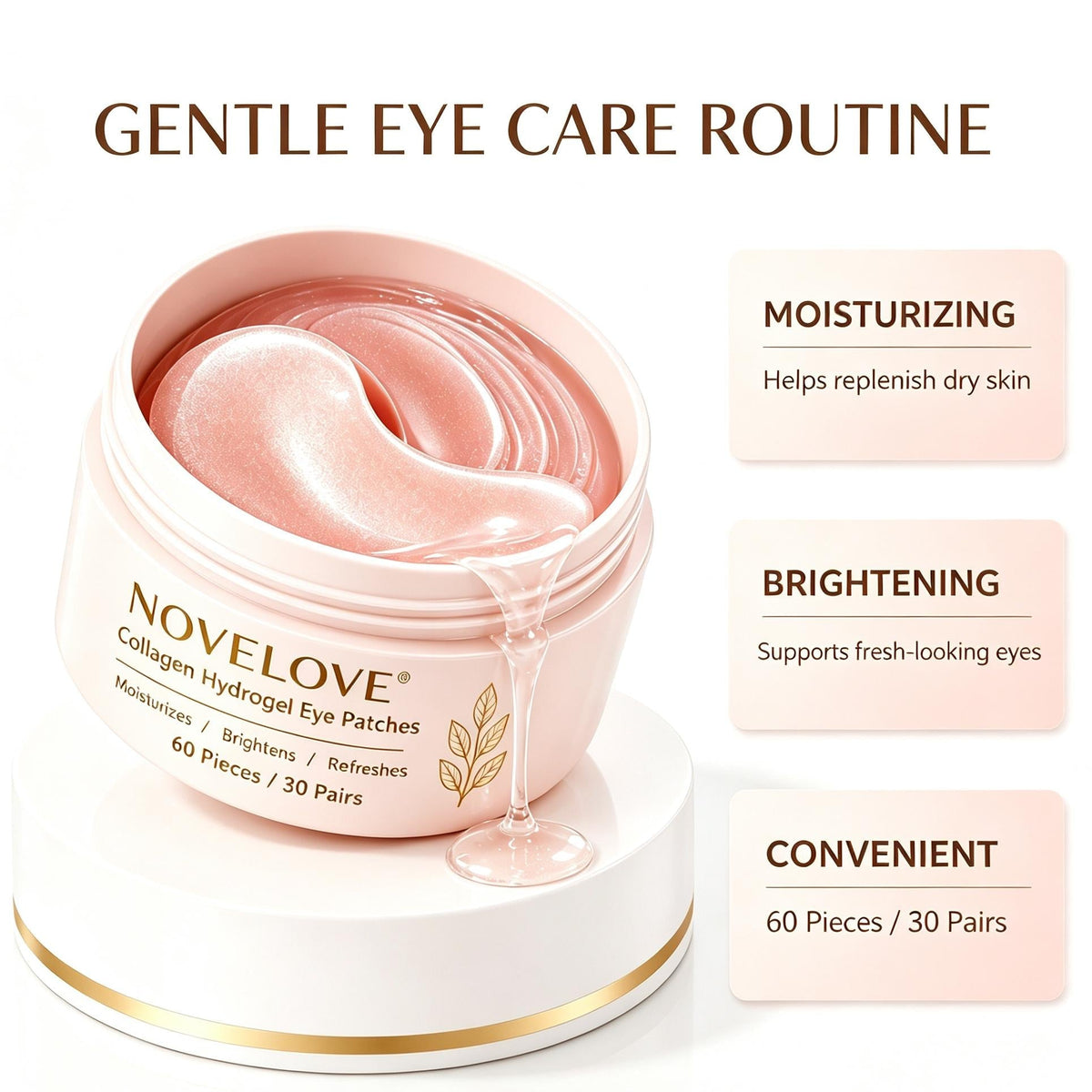 NOVELOVE® Patchs pour les yeux à base d'hydrogel de collagène