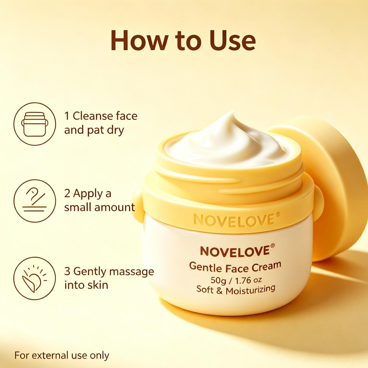 NOVELOVE® Crème douce pour le visage