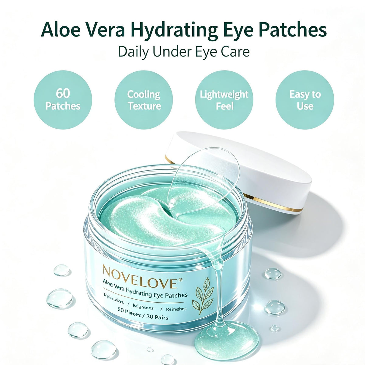 NOVELOVE® Patchs hydratants pour les yeux à l'aloe vera