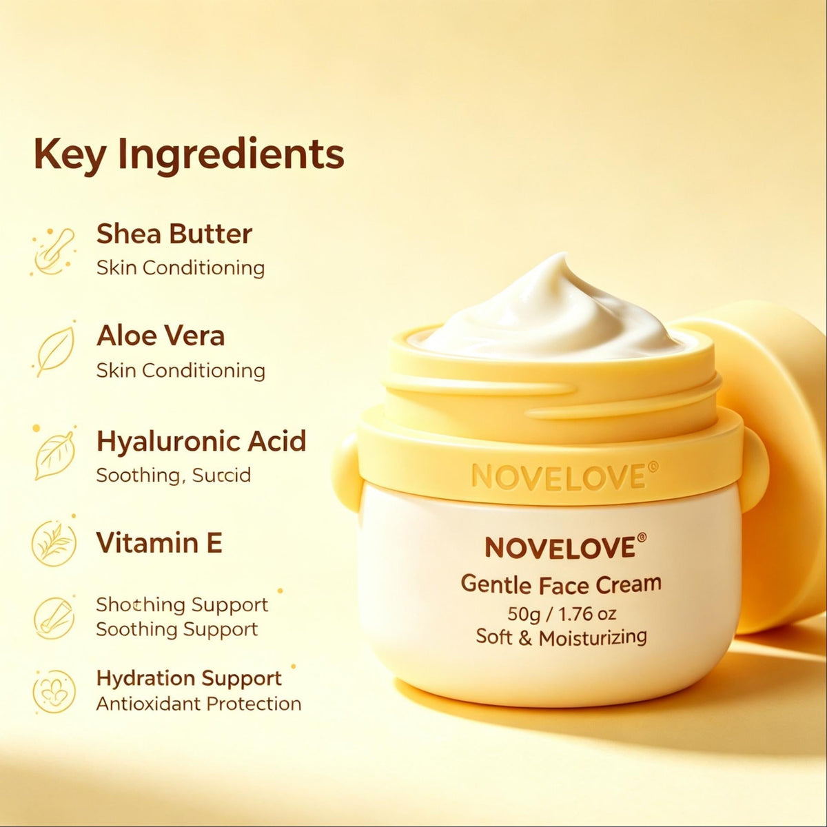 NOVELOVE® Crème douce pour le visage