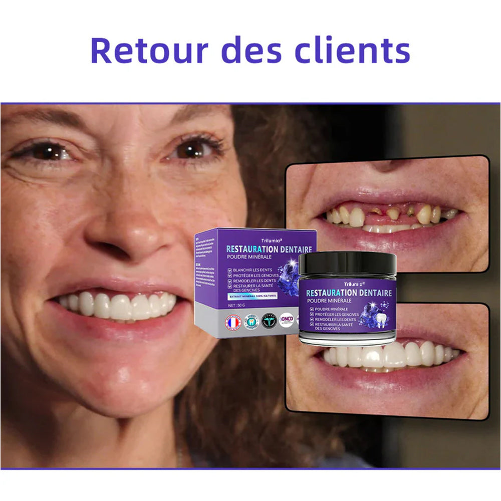30% de réduction supplémentaire Trilumia® Teeth Restoration Poudre Minérale 👨‍⚕️ (Recommandé par Association Dentaire Française) 👨‍⚕️